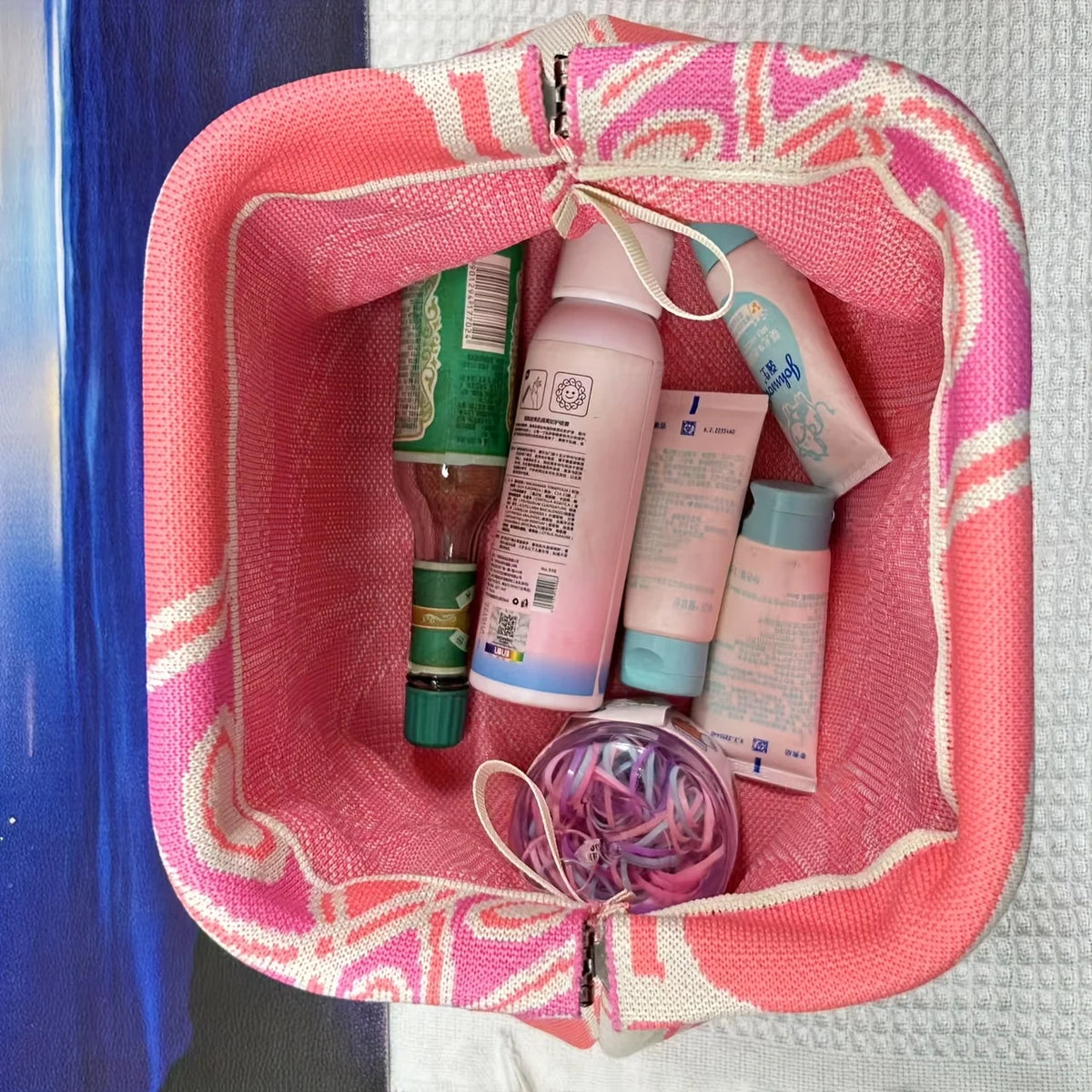 Borsa con clip lavorata a maglia alla moda versatile di grande capacità adatta per borse portaoggetti Nuova pochette modello di fascia alta