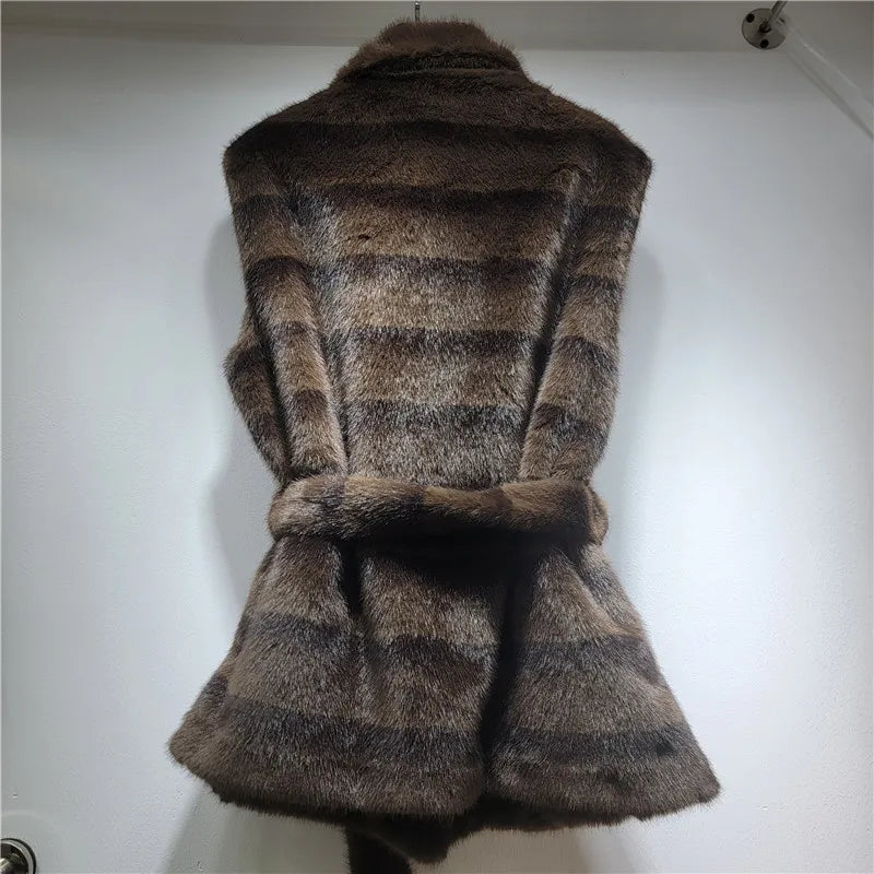 Nuovo Gilet Invernale da Donna in Finta Pelliccia di Visone, Caldo e Versatile, Senza Maniche, Cappotto in Pelliccia Ispessita