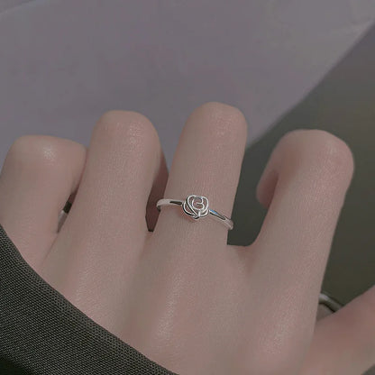 Anelli di apertura del fiore di zircone di lusso per le donne Cubic Zirconia Rosa Fiore di ciliegio Tulipano Anello da dito regolabile Gioielli da sposa