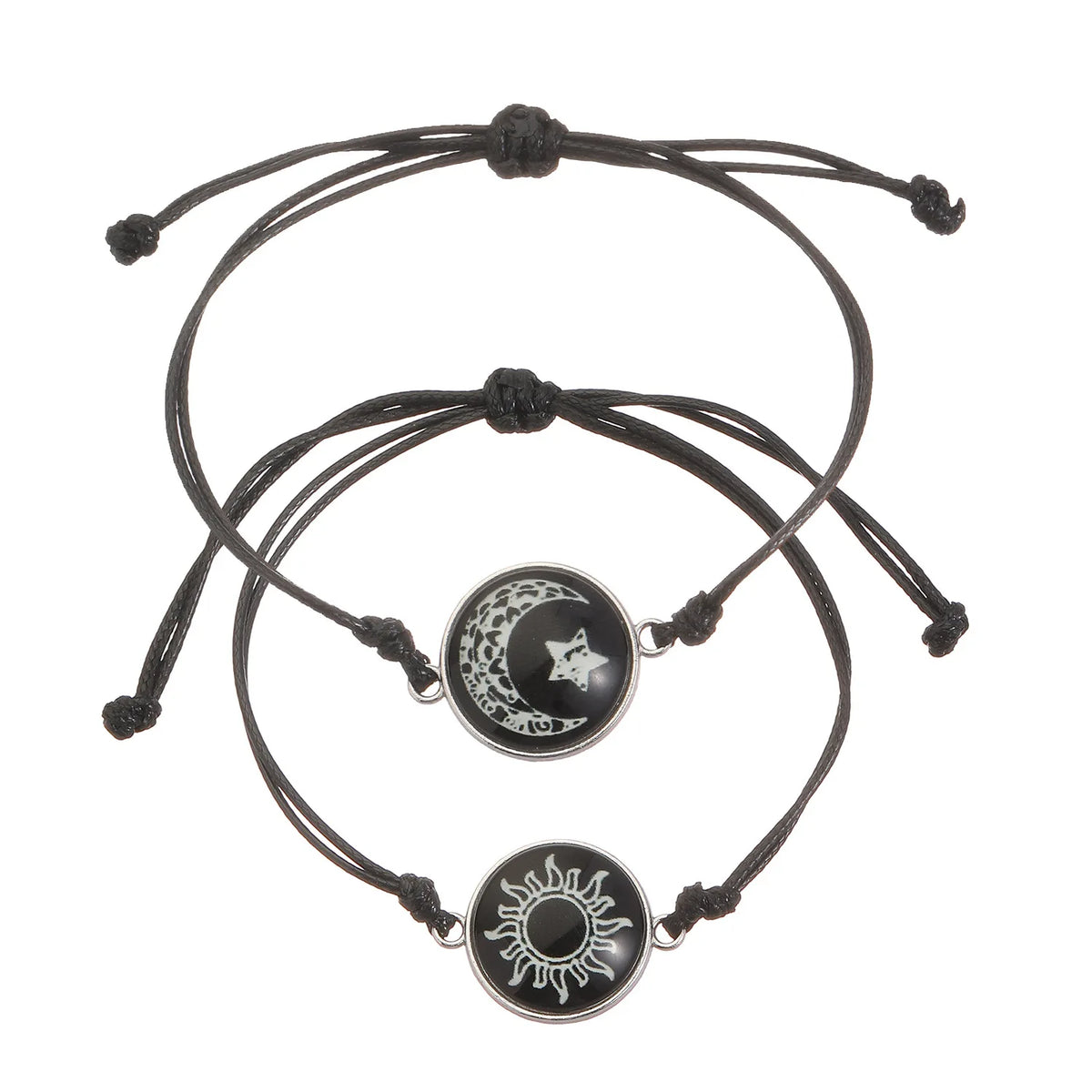 Braccialetti romantici per coppia di sole e luna luminosi per donna Uomo Bracciale coordinato con corda intrecciata fatta a mano Regali di gioielli per San Valentino