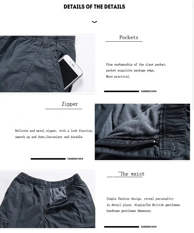 Pantaloni cargo in pile da uomo Pantaloni tattici in peluche invernale Pantaloni da jogging casual 3XL Pantaloni termici caldi da corsa coreani allentati