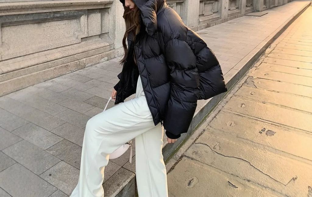 Parka invernale imbottito in cotone, cappotto da donna, giacca con cappuccio, capospalla in cotone spesso, cappotto caldo da donna, abbigliamento femminile