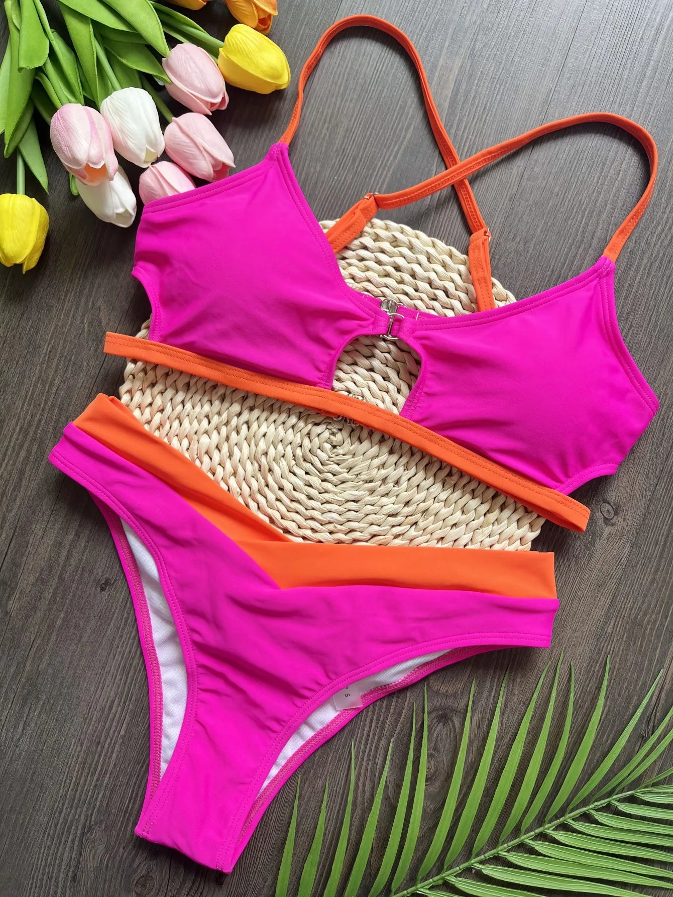 RUOTONSEPT Sexy Solid Splicing Bikinis Set Damen Badeanzug Zweiteiliger Dreieckiger Thong Bademode Badeanzug Brasilianische Biquinis