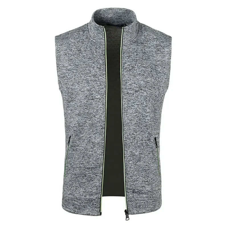 Cappotti senza maniche con cerniera da uomo autunno maglioni dolcevita da esterno traspirante tinta unita streetwear giacca gilet uomo top atletici
