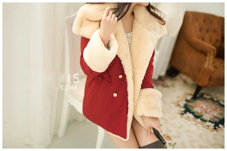 Giacche autunnali e invernali da donna Casual Solid Slim spessa doppiopetto College Wind giacche di cotone femminili