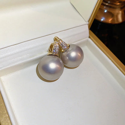 Orecchini scintillanti con zirconi e strass per le donne Orecchini a sfera rotondi Accessori da sposa per matrimoni Commercio all'ingrosso di gioielli per orecchie da festa