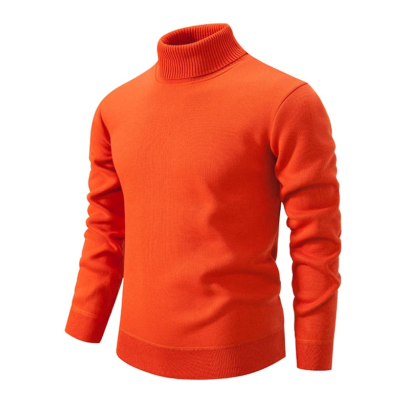 Nuovo maglione dolcevita invernale maglioni pullover casual da uomo spessi maglioni dolcevita sottili caldi di qualità tinta unita pullover da uomo