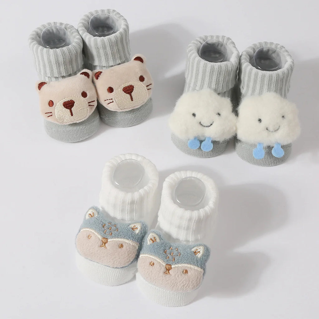 3 paia/set calzini per bambini ragazze ragazzi accessori per neonati animali dei cartoni animati vestiti regalo per bambini roba per bambini calzino traspirante in cotone