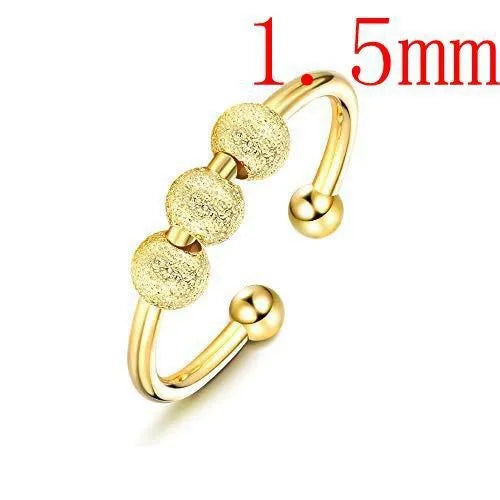 Anelli di ansia punk per donna uomo spirale Fidget perline anello gioielli di tendenza piacevole ruota liberamente anello in acciaio inossidabile antistress regalo