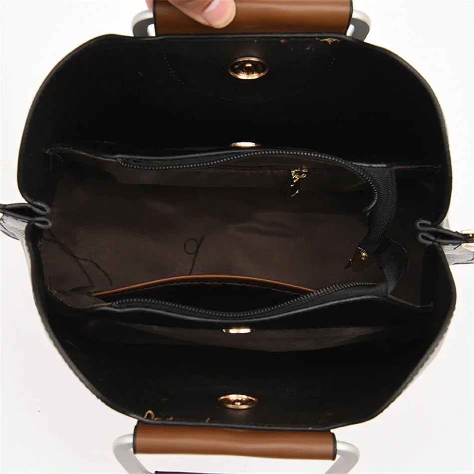 Borse di lusso in morbida pelle Borse da donna Designer 3 strati Borsa a tracolla con tracolla Sac Borsa da donna per lo shopping di grande capacità