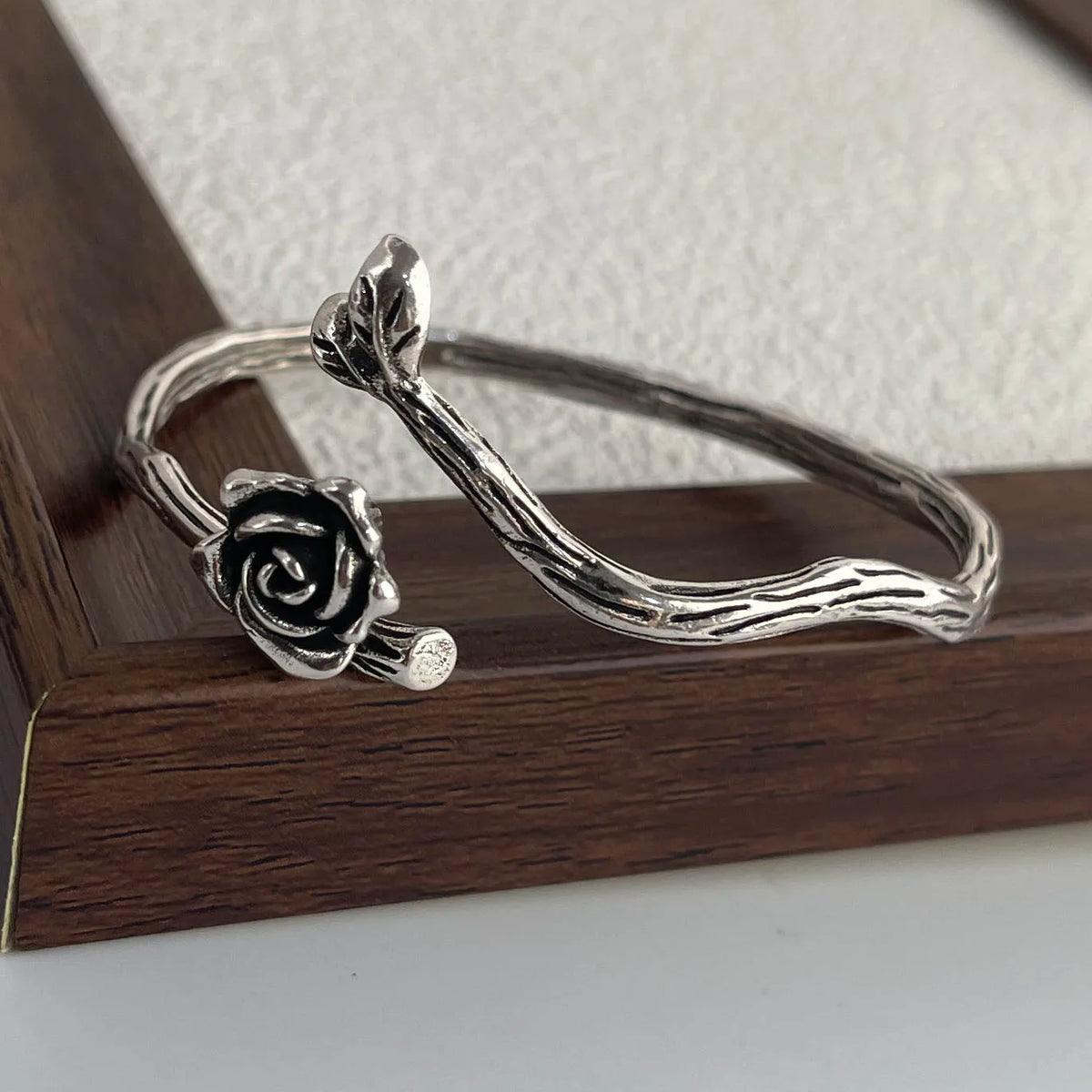 925 Sterling Silver Bracelets for Women Chain Accessories Trend Vintage Simple Rose Flower Pendant Party Jewelry Gift