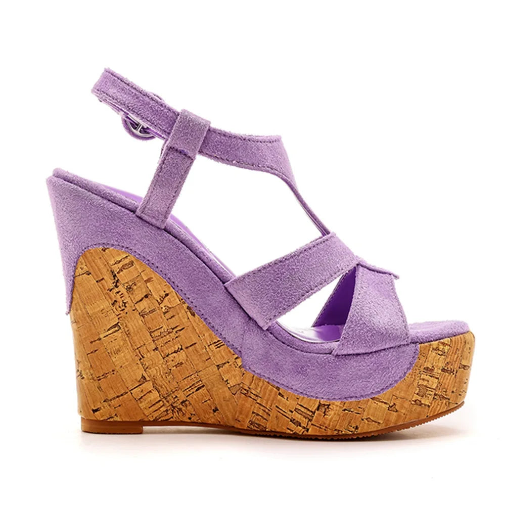 Sandali con plateau Summer Fashion Women Bohemia Style tacco alto bocca di pesce Peep Toe zeppe scarpe per le donne Sandalias De Mujer