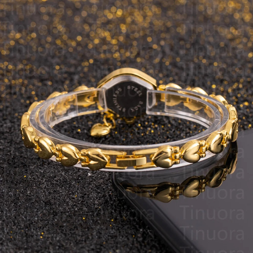 Orologi semplici ed eleganti con quadrante piccolo Orologi da polso al quarzo da donna in oro di lusso da donna Orologio da polso da donna delle migliori marche relogio feminino