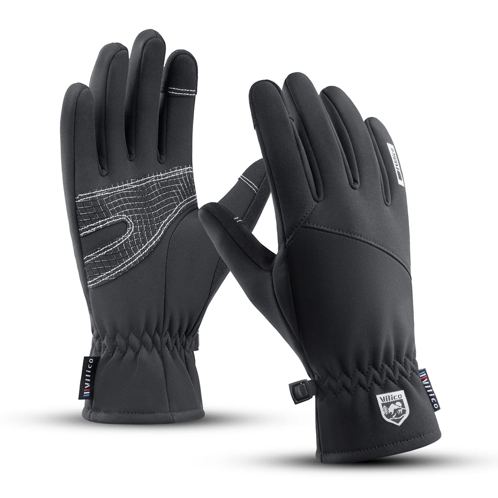 Guanti da ciclismo impermeabili invernali da uomo Sport all'aria aperta Corsa da moto Sci Touch Screen Guanti in pile antiscivolo Caldi dita intere