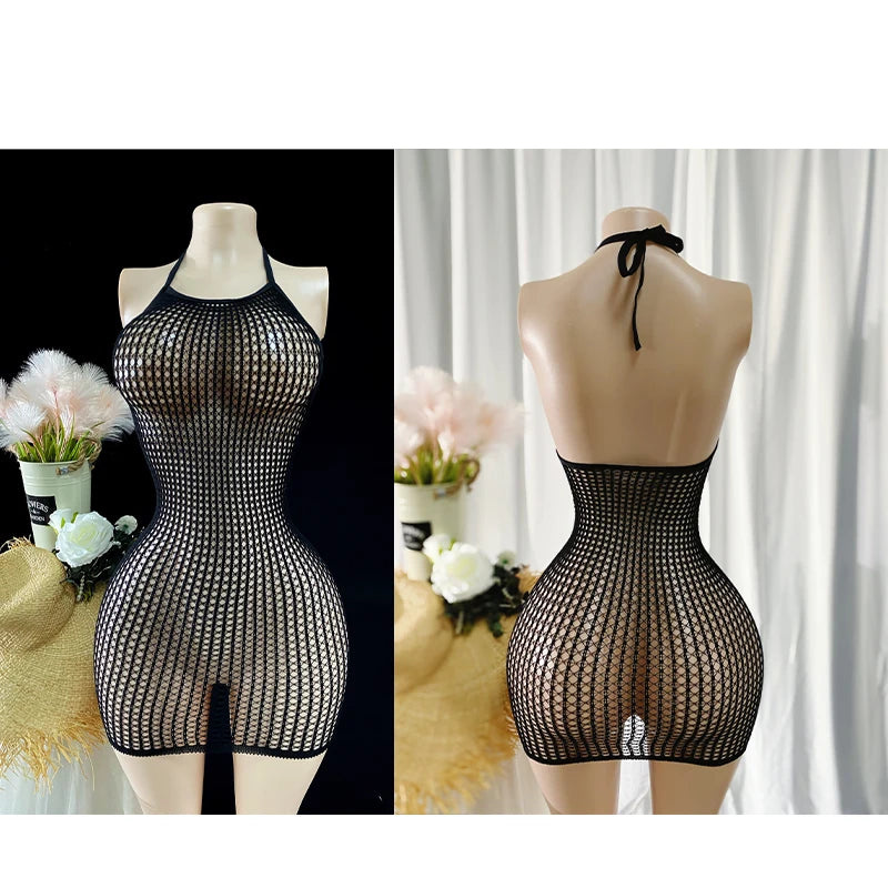 1 Pezzo Sexy Copricostume a Rete da Donna Senza Bikini, Vestito Bodycon Scavato Trasparente, Abbigliamento da Spiaggia Estivo, Costumi da Bagno da Donna