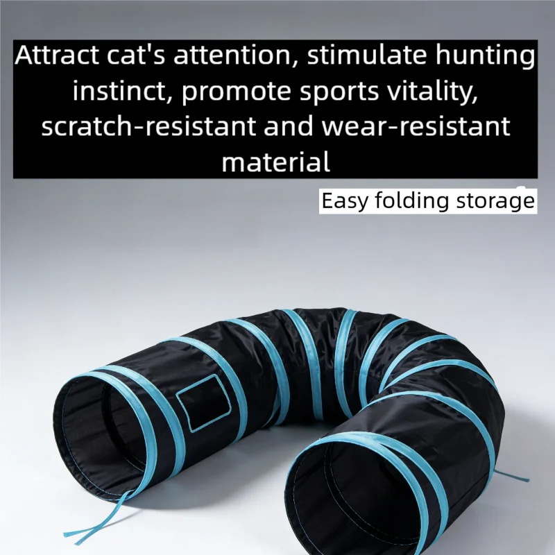 Tunnel per gatti Forniture per animali domestici Cat T Pass Tunnel da gioco Tunnel per gatti pieghevole Giocattolo per gatti Barile da trapano traspirante per carta forte per interni
