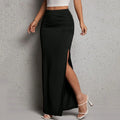 Lucyever Gonna aderente nera sexy per le donne Gonne lunghe eleganti con spacco laterale chic Donna Estate 2025 Nuove gonne longuette a vita alta