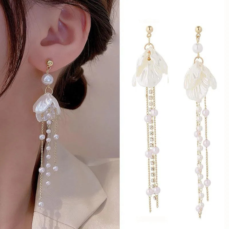 925 Ago D'argento Coreano Moda Perla Nappa Orecchini Per Le Donne Gioielli 2024 di Tendenza delle Nuove Donne di Lusso Zircone Orecchini di Perle