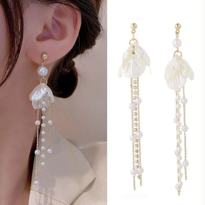 925 Ago D'argento Coreano Moda Perla Nappa Orecchini Per Le Donne Gioielli 2024 di Tendenza delle Nuove Donne di Lusso Zircone Orecchini di Perle