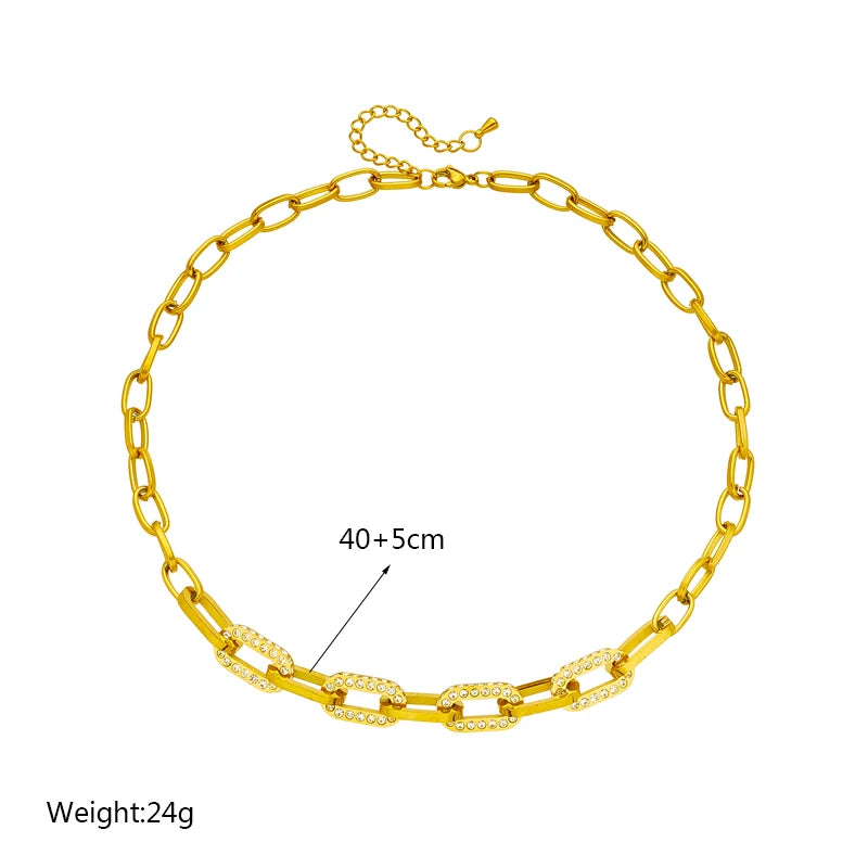 DIEYURO Collana a catena di perle con perline geometriche in acciaio inossidabile 316L per le donne Nuove ragazze punk girocollo spesso gioielli regali per feste