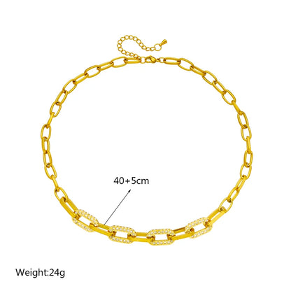 DIEYURO Collana a catena di perle con perline geometriche in acciaio inossidabile 316L per le donne Nuove ragazze punk girocollo spesso gioielli regali per feste