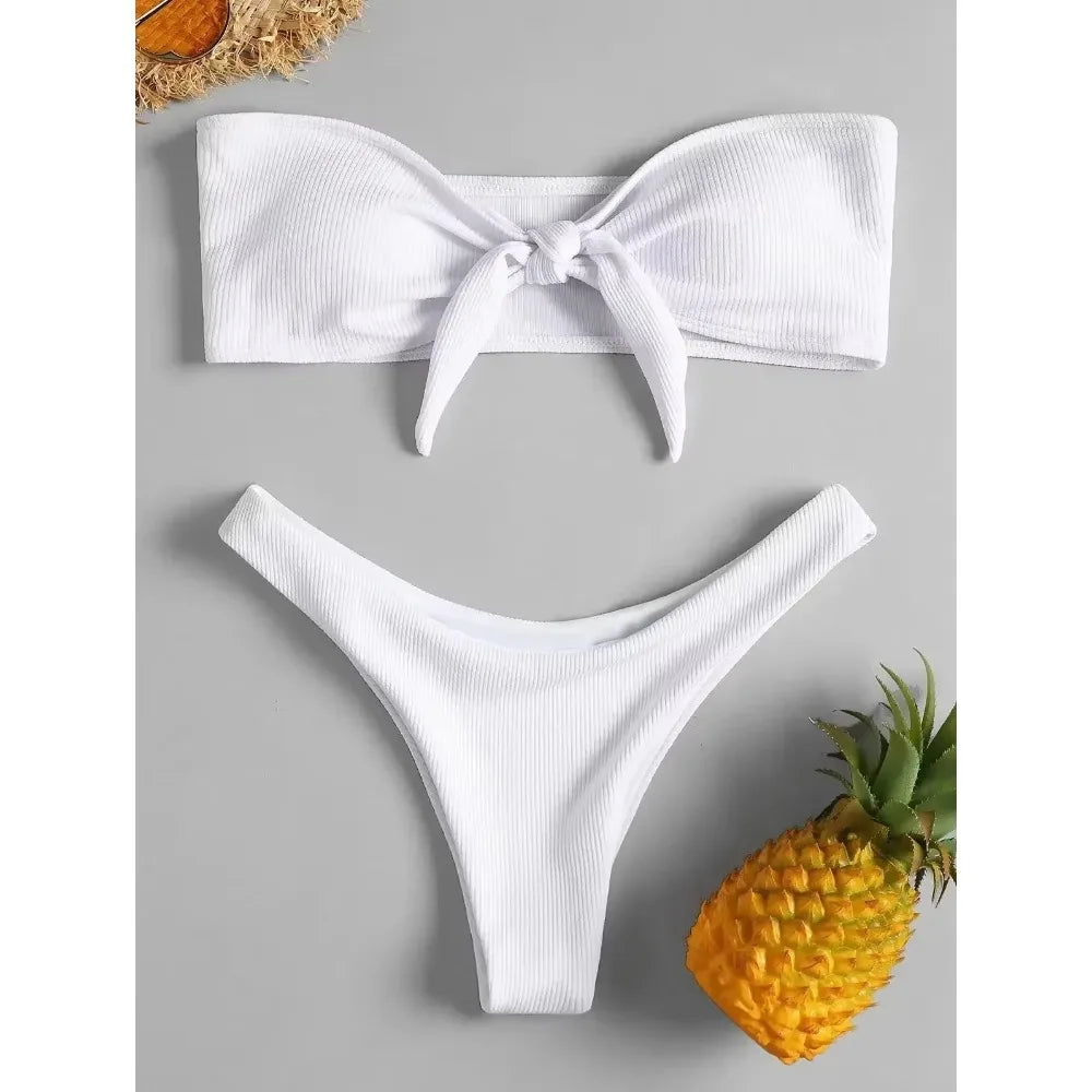 Sexy Bikinihose Damen 2025 Bademode Low Waist Slip Einfarbig Thong Strandmode Brasilianischer Badeanzug Sommer