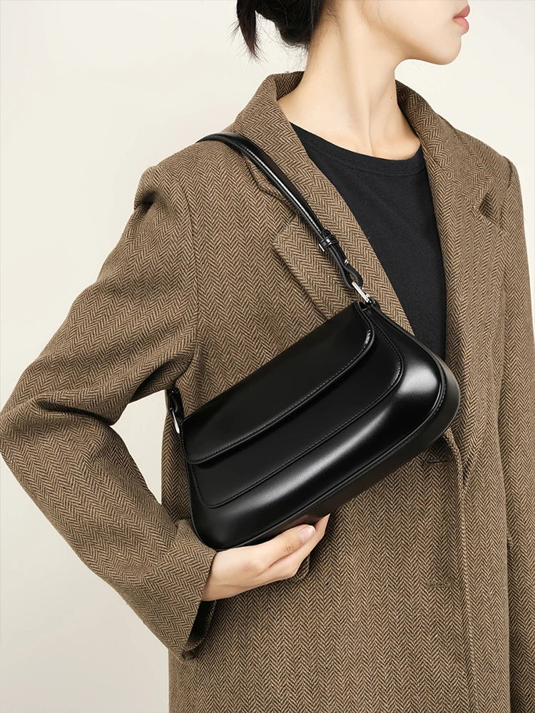 Borse di lusso Zency per donna, in vera pelle, stile francese, borsa a tracolla estiva da donna, borsa a spalla, borsa a tracolla sottobraccio.