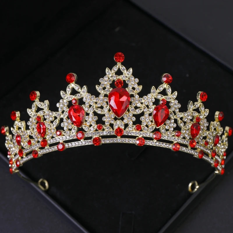 Diademi e corone di cristallo barocchi Festa con strass Prom Diadema Fascia da sposa Accessori per capelli da sposa Gioielli Corona Tiara Regalo