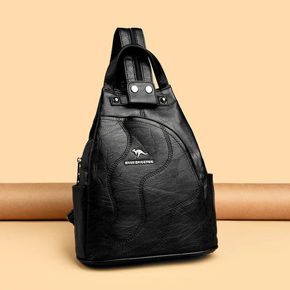 Zaini in pelle da donna Borsa da petto femminile con cerniera Zaino da viaggio Zaino da donna Mochilas Borse da scuola per ragazze adolescenti Sac A Dos