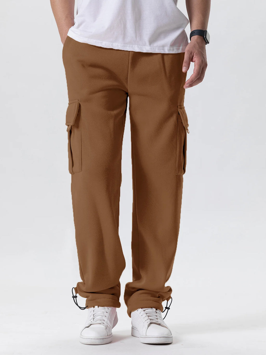 Pantaloni sportivi da uomo Pantaloni da jogging dritti per lo sport e lo streetwear Pantaloni lunghi larghi con coulisse oversize Pantaloni multitasche da uomo