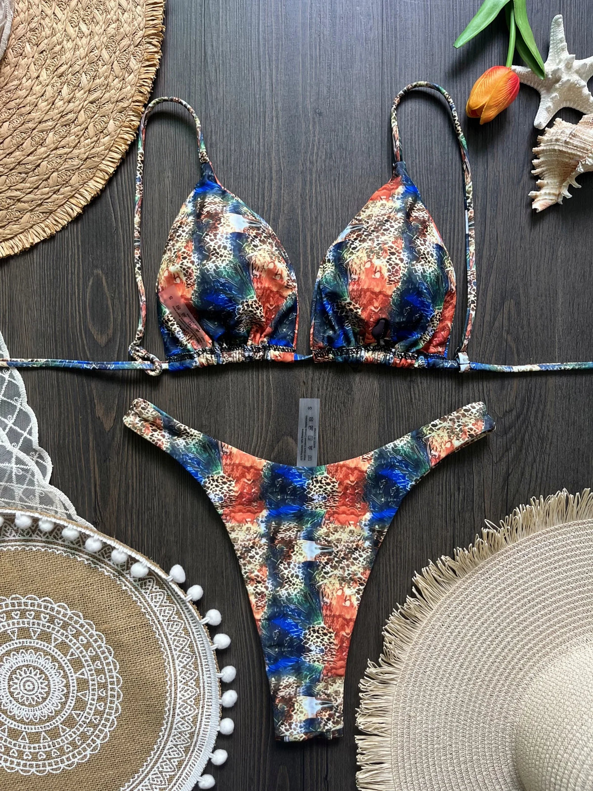 Micro Maillots de Bain Sexy Femmes String Bikini Ensembles Maillot de Bain Brésilien Imprimé Biquini Maillot de Bain Vêtements de Plage