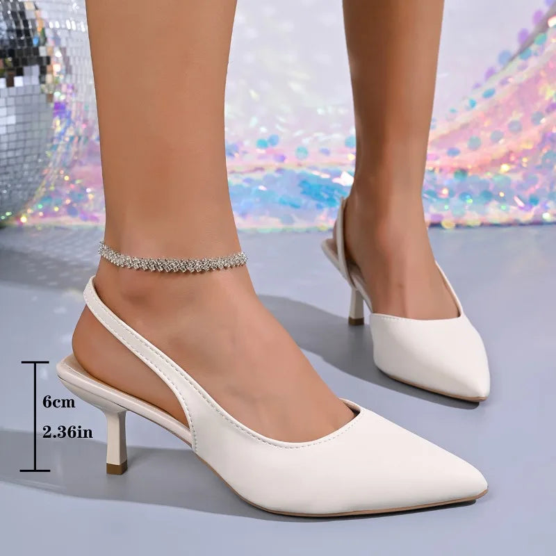 Sandali Estivi da Donna con Punta a Spillo, Scarpe Eleganti con Tacco Alto, Sandali Slingback da Ufficio per Signore