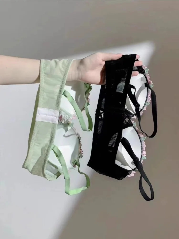 MOYISU London Anime Bralette - Delicato reggiseno senza fili per adolescenti, lingerie estiva giapponese Busto piccolo Allure sottile aderente