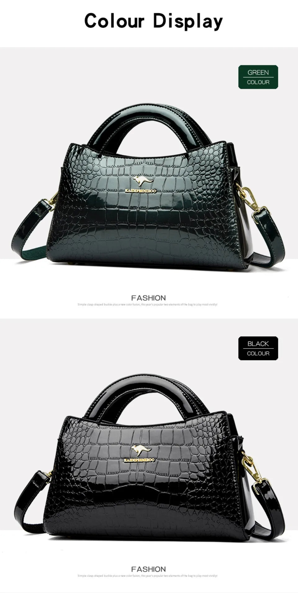KAIDIFEINIROO Kangaroo Marca Alligator Pu Borsa a tracolla in pelle a tracolla Pochette Borse a mano per la madre Piccole borse da donna Nuovo