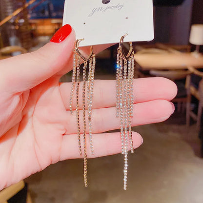 Nuova tendenza della moda Design unico Orecchini rettangolari eleganti e squisiti con zirconi per gioielli da donna Regali premium per feste di nozze