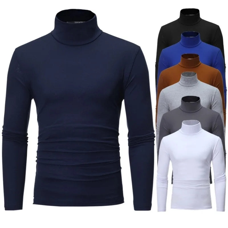 Intimo termico da uomo in dolcevita Risvolto Autunno Sottile Modale Autunno Inverno Camicia base a maniche lunghe maschile Singolo Top slim fit