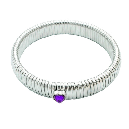 Bracciale in metallo spesso con elasticità retrò impermeabile in acciaio inossidabile placcato oro 18 carati tendenza moda gioielli unisex uomo donna