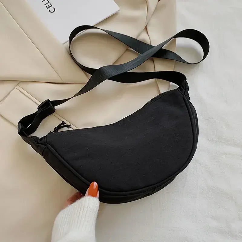 Borsa a tracolla da donna dal Design semplice moda donna Nylon Hobos borse a tracolla piccole borse di stoffa Vintage da donna