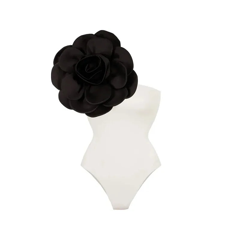 Costume da bagno floreale con stampa floreale con volant monospalla blu Set copricostume singolo micro monokini costumi da bagno sexy per ragazze Summer Beach