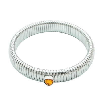 Bracciale in metallo spesso con elasticità retrò impermeabile in acciaio inossidabile placcato oro 18 carati tendenza moda gioielli unisex uomo donna