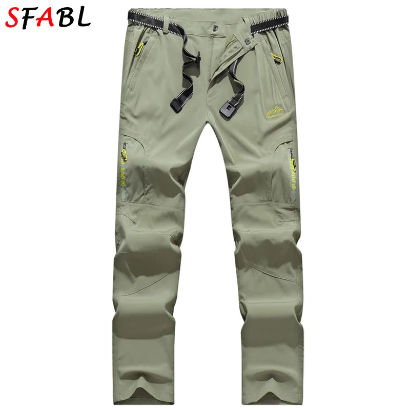 Svabl 5XL pantaloni da trekking estivi ad asciugatura rapida da uomo pantaloni tattici impermeabili elasticizzati tasche con cerniera pantaloni pantaloni da pesca leggeri