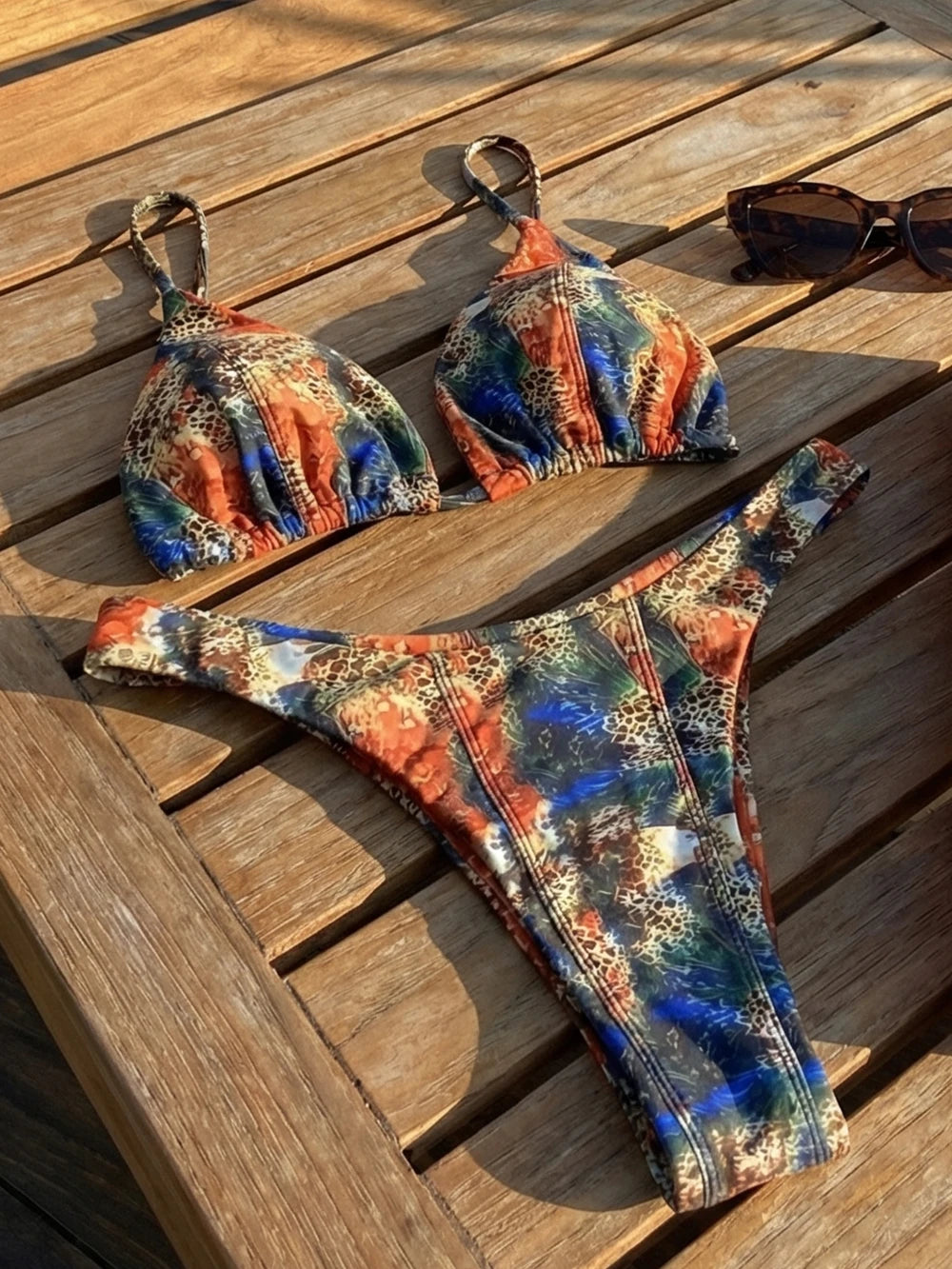 Micro Maillots de Bain Sexy Femmes String Bikini Ensembles Maillot de Bain Brésilien Imprimé Biquini Maillot de Bain Vêtements de Plage