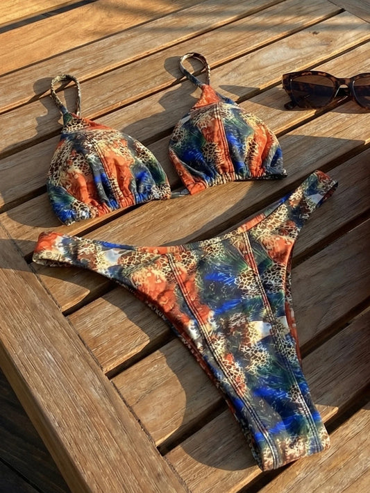 Micro Maillots de Bain Sexy Femmes String Bikini Ensembles Maillot de Bain Brésilien Imprimé Biquini Maillot de Bain Vêtements de Plage