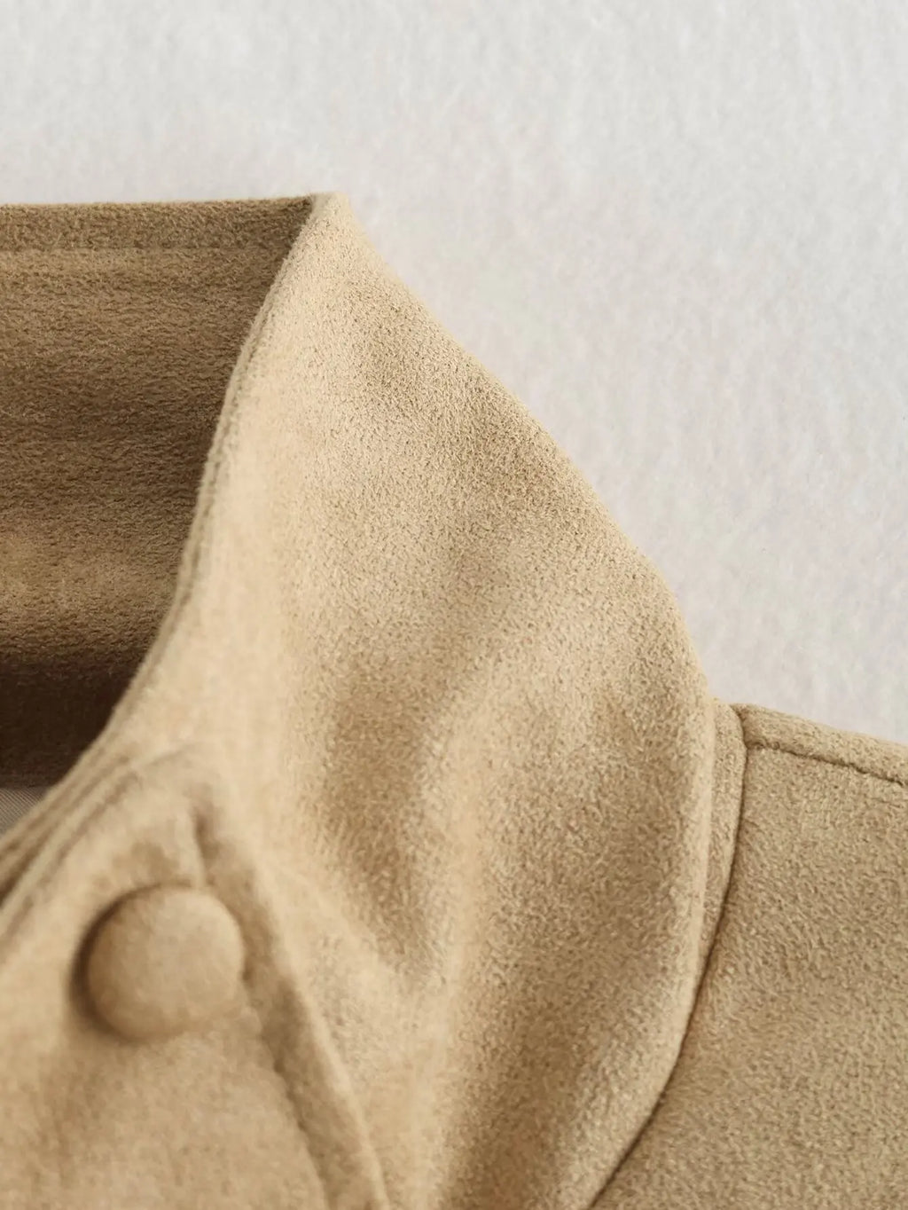 Giacche Invernali da Donna con Cintura, Nuova Collezione Autunno 2026, Collo Alto, Maniche Lunghe, Bottoni, Tasche, Giacca in Finta Pelle Scamosciata, Cappotti Chic da Donna