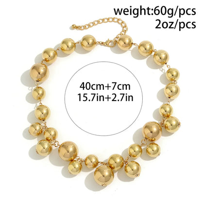 Collana esagerata in acrilico CCB con perline a sfera grande per donna Wed Vintage Chunky Clavicola Catena Grunge Gioielli Steampunk Uomo