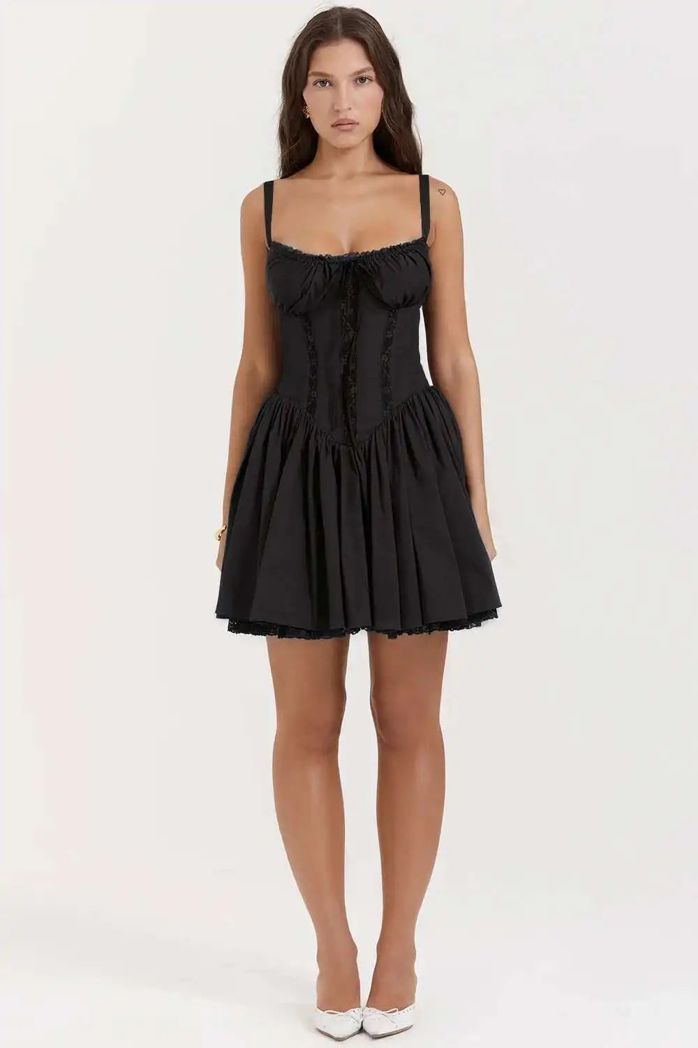 Townlike Lace Patchwork a-line Dress Women Spaghetti Strap Mini 2024 Sping Summer Dress Backless Nightclub abiti da festa Sexy