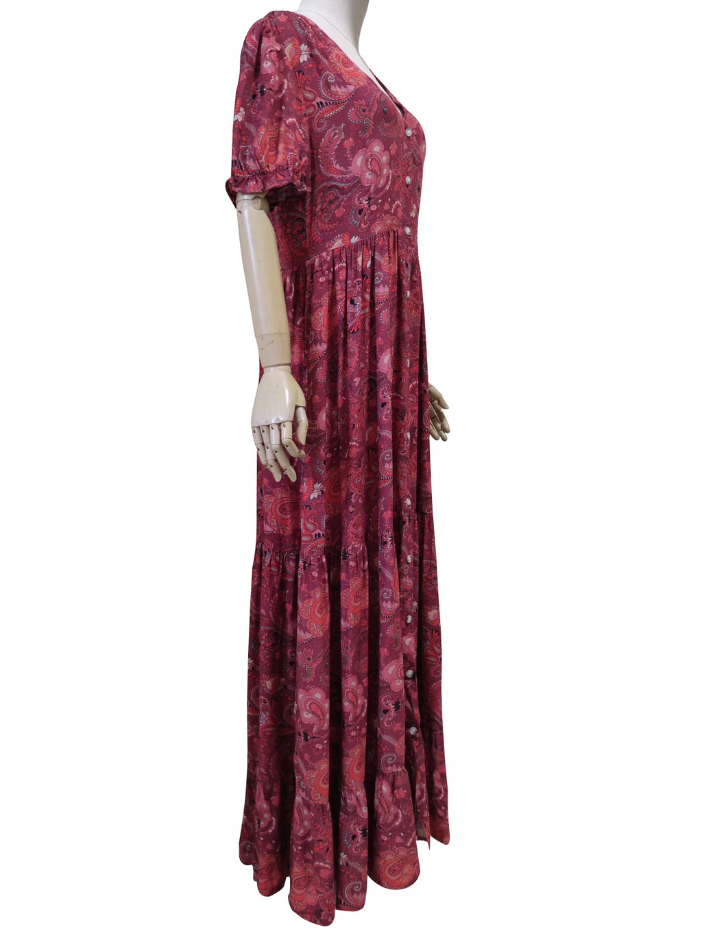 TEELYNN boho abito lungo Vintage 2023 stampa floreale Chiffon manica a tre quarti scollo a v estate Gypsy Hippie abiti da donna vestidos