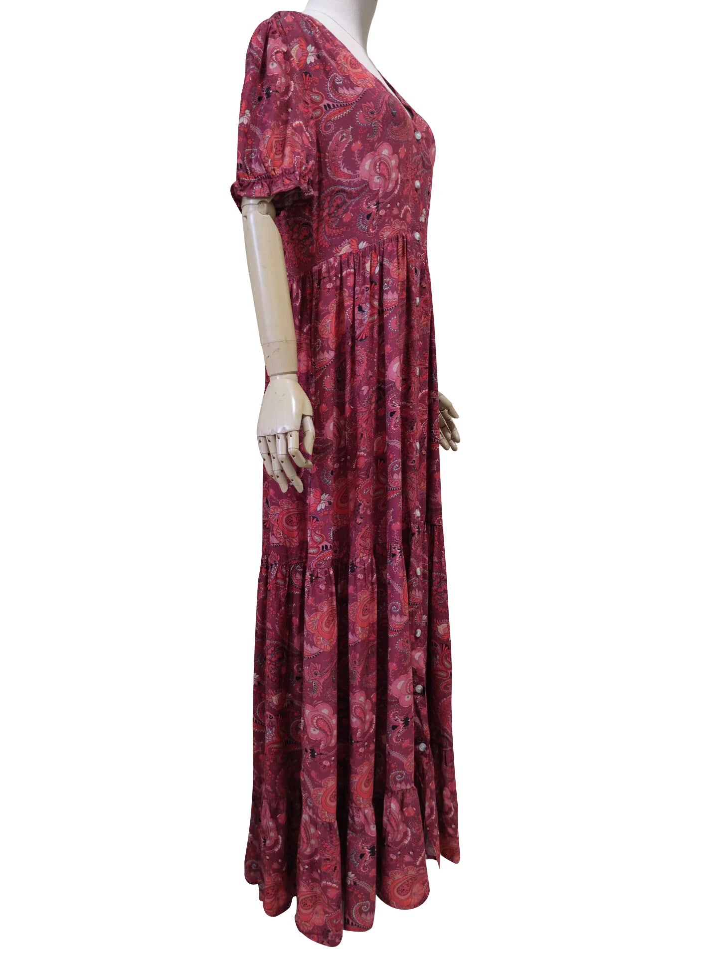 TEELYNN boho abito lungo Vintage 2023 stampa floreale Chiffon manica a tre quarti scollo a v estate Gypsy Hippie abiti da donna vestidos
