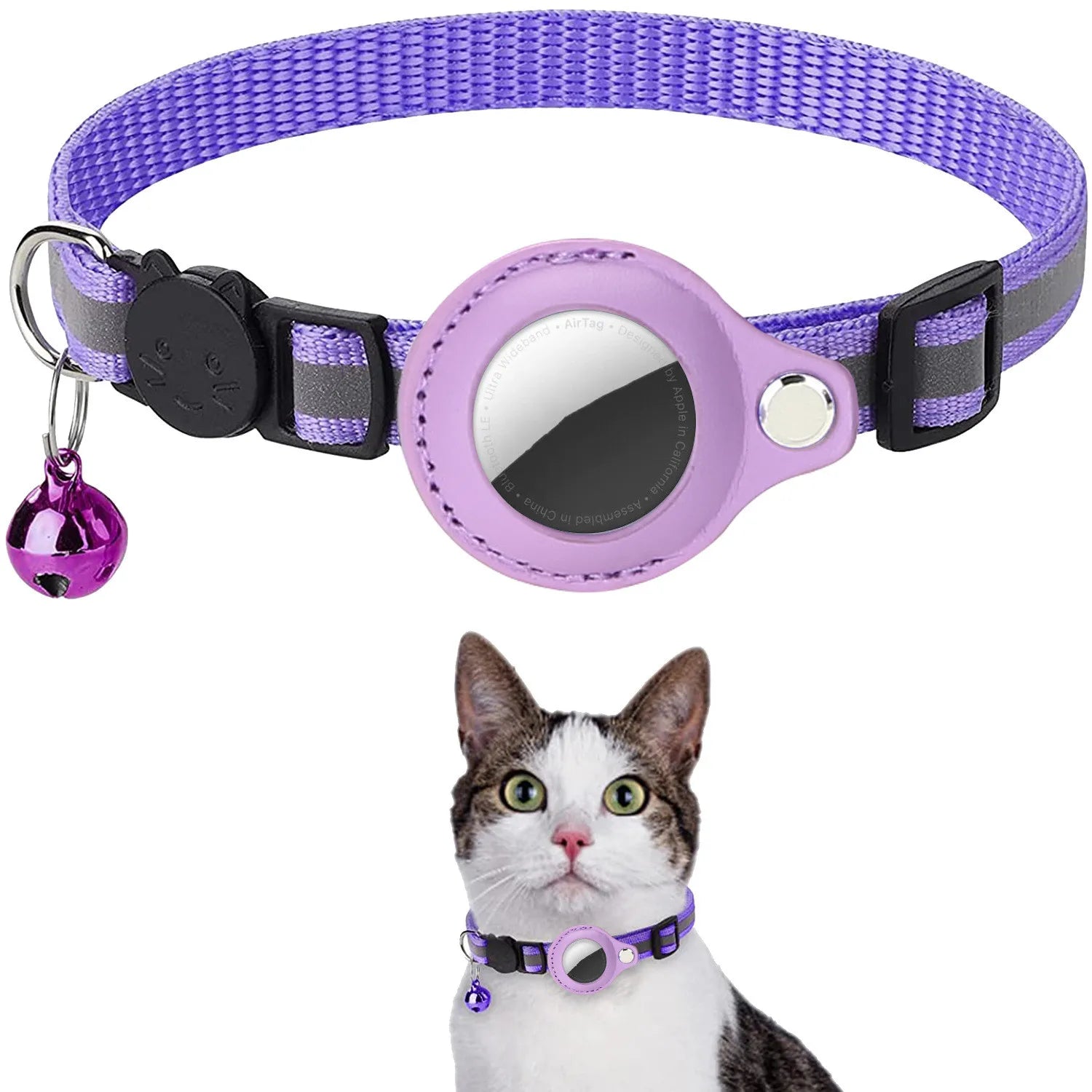 Collare per custodia Airtag per gatto con custodia protettiva per localizzatore anti smarrimento Accessori per cani Collare per animali riflettente Forniture per animali domestici