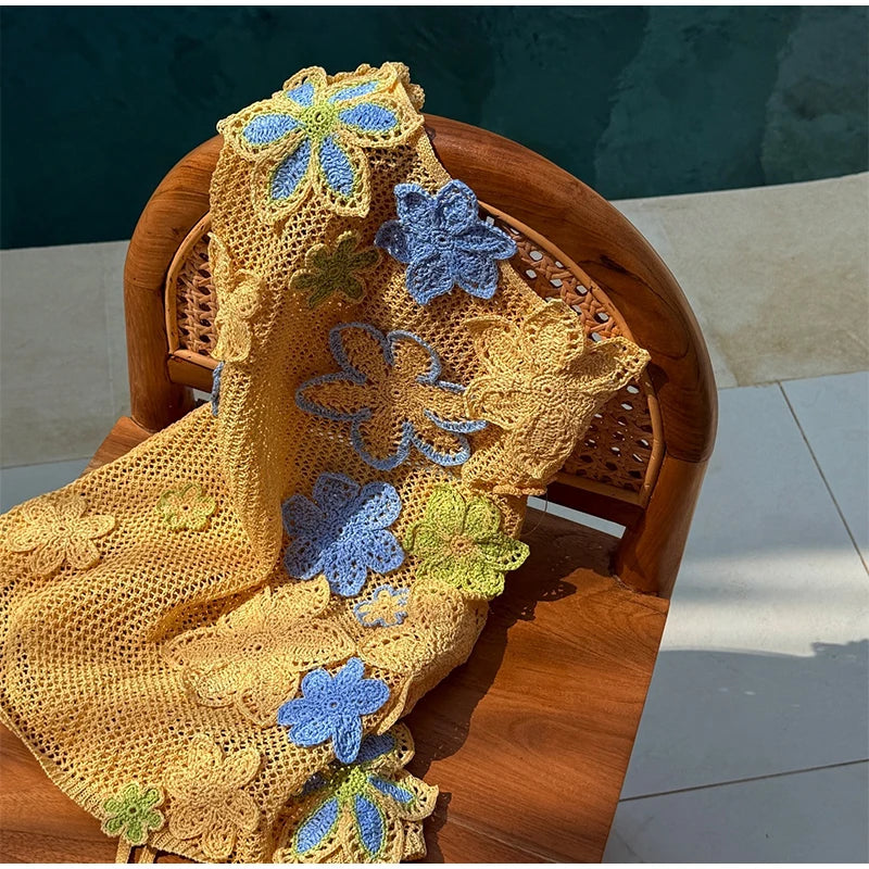 Set di gonne superiori con corsetto da spiaggia lavorato a maglia Set di gonne divise con reggiseno senza maniche con scollo all'americana 3D senza schienale Abiti da donna 2 pezzi Abiti primaverili